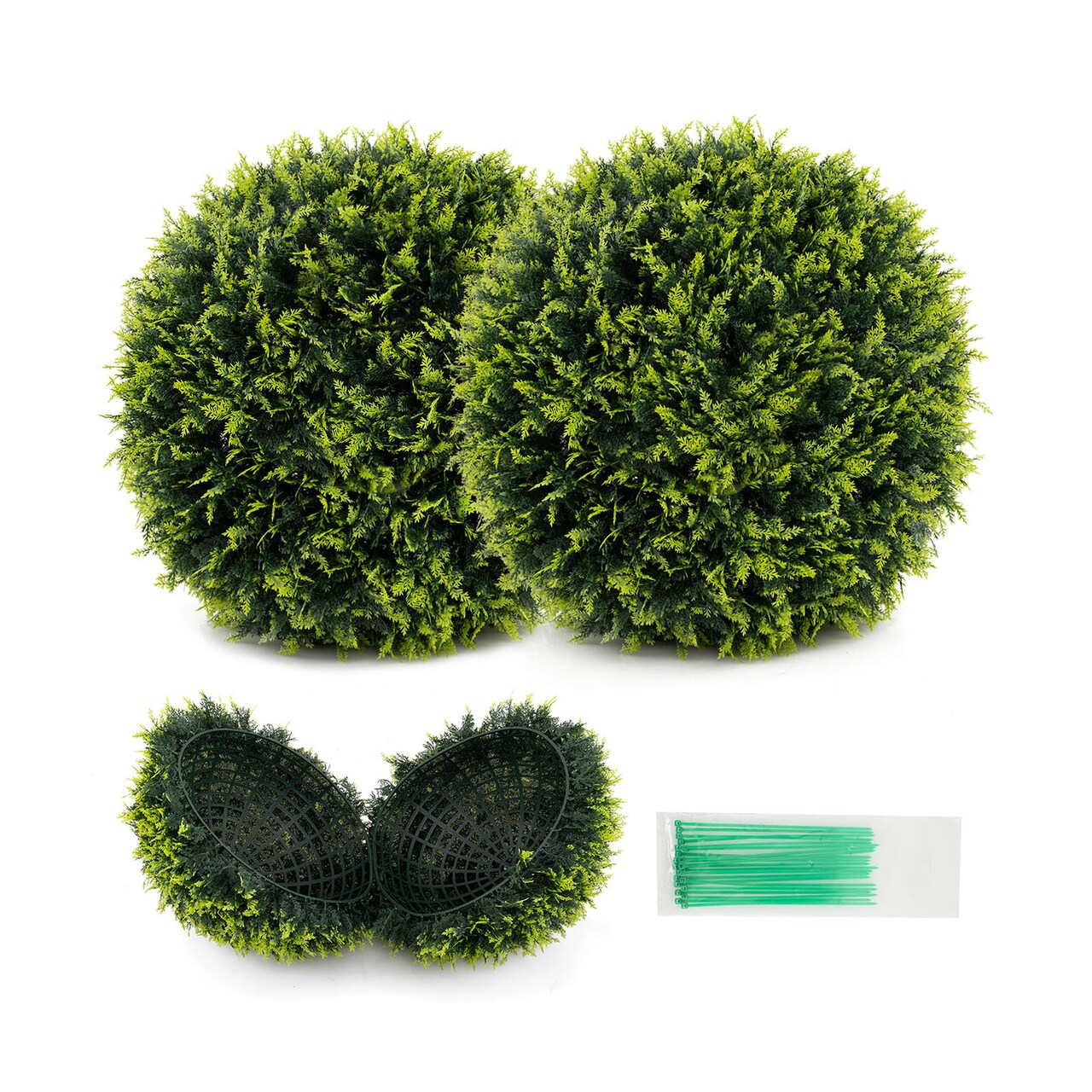 2 Pieces 18/22 Inches Indoor Outdoor Faux Decorative Balls for Patio Garden Front Door Balcony and Backyard-S
